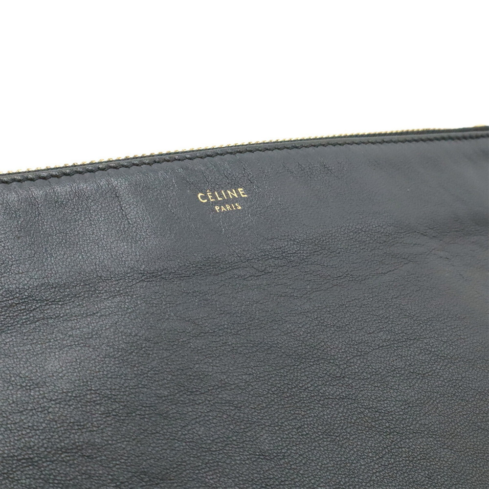 CELINE Trio Large Shoulder Bag, Pouch, Handbag, Leather, Black, 171453 - Picture 10 of 10